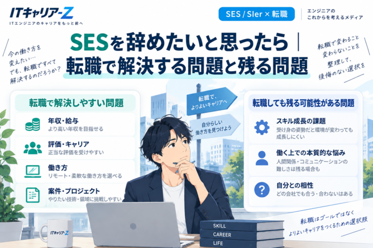 SESを辞めたいと思ったら？転職で解決する問題と残る問題を整理