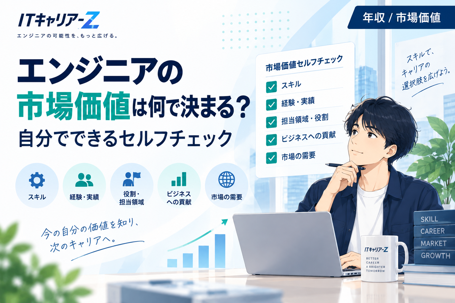 エンジニアの市場価値は何で決まる？自分でできるセルフチェック